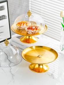 1pc Stainless Steel Tray With Lid Cake Tray - Gold - View 4