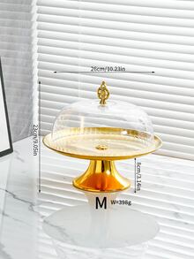 1pc Stainless Steel Tray With Lid Cake Tray - Gold - View 8