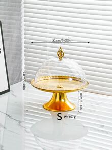 1pc Stainless Steel Tray With Lid Cake Tray - Gold - View 9