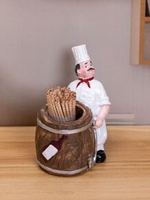 1入組廚師牙籤筒 - 白色 - 查看 1