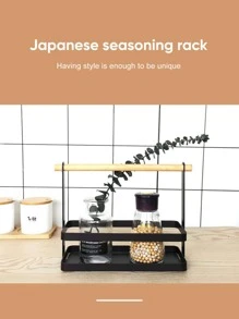 1個日式風格簡約香料架和廚房檯面置物架,存放調味料和調料 - 白色 - 查看 3
