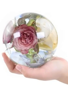 3 pièces Ensemble de moules en silicone et résine pour formes rondes, moules en silicone transparents sphériques 3D sans couture améliorés, grand moule en résine époxy pour la préservation des fleurs, le moulage de résine, le savon, les bougies et la décoration d'intérieur