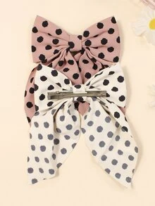 2 piezas/paquete Pinzas de cabello unicolor con mariposa para niñas - Rosa coral - Ver 2