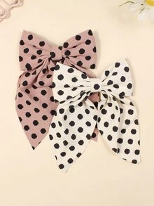 2 piezas/paquete Pinzas de cabello unicolor con mariposa para niñas - Rosa coral - Ver 3