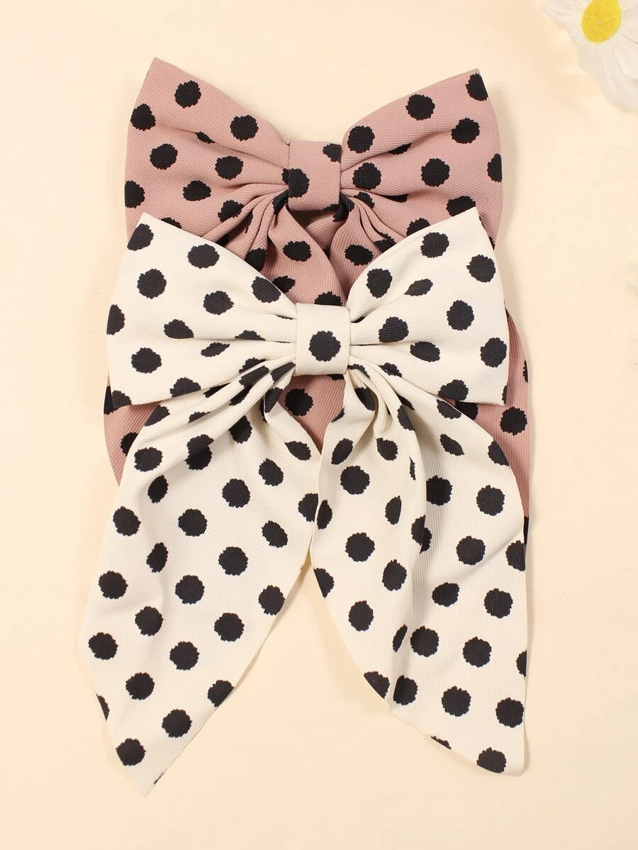 2 piezas/paquete Pinzas de cabello unicolor con mariposa para niñas - Rosa coral - Ver 1