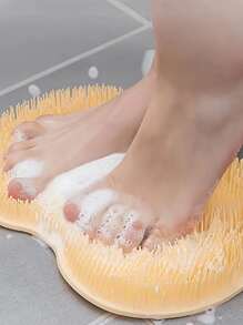 1pc Bath Exfoliating Pad Bathroom Washing Pad Shower Foot Scrubber Mat Shower Cleaning Tools - Pink - View 5