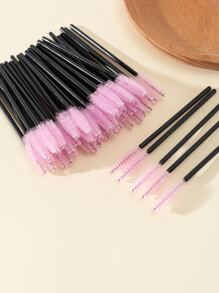 50 Cái Bàn chải lông mi Bàn chải trang điểm Mascara Wands Applicator dùng một lần Spoolers Eye Lashes Bàn chải mỹ phẩm, dụng cụ nối mi, cọ trang điểm/Bàn chải mỹ phẩm, để nối mi - Màu Hồng baby - Xem 1