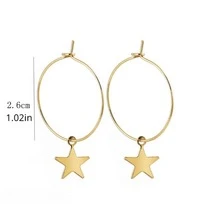 2 Đơn giản Ngôi sao Hoa tai Ngôi sao năm cánh Dangle Không giới tính Hoa tai Vàng Màu sắc Hoặc Màu bạc Màu sắc Bữa tiệc ngày lễ Đồ trang sức - Bạc - Xem 2