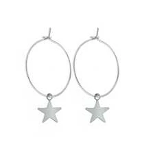 2 Đơn giản Ngôi sao Hoa tai Ngôi sao năm cánh Dangle Không giới tính Hoa tai Vàng Màu sắc Hoặc Màu bạc Màu sắc Bữa tiệc ngày lễ Đồ trang sức - Bạc - Xem 1