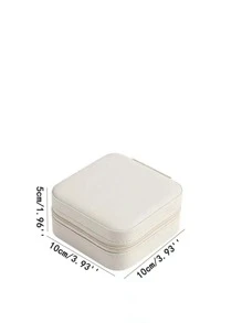 1 hộp đựng trang sức mini, hộp đựng trang sức du lịch có khóa kéo, hộp đựng bông tai, dây chuyền, nhẫn di động, chất liệu da, hộp đựng trang sức, quà tặng cho phụ nữ, bé gái, bạn gái, đồ dùng cần thiết khi đi học, túi đựng đồ đi biển mùa hè, túi đựng mỹ phẩm, hộp đựng mỹ phẩm, túi đựng đồ trang điểm, đồ dùng học tập - Màu be - Xem 5