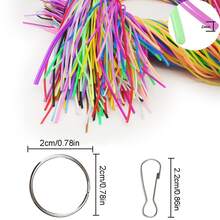 Plastic Lacing Strings, 200 Pieces DIY Handmade Craft Gimp Lacing Cord Weaving rope for Jewelry Making-20 Color with 10 PCS Snap Clips and 10PCS Key Chain Rings - Multicolor - View 3