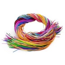 Plastic Lacing Strings, 200 Pieces DIY Handmade Craft Gimp Lacing Cord Weaving rope for Jewelry Making-20 Color with 10 PCS Snap Clips and 10PCS Key Chain Rings - Multicolor - View 2