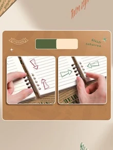 B5 Horizontal Ruled Loose-leaf Notebook With Detachable Spiral Binder, For Note Taking And Meetings - Red - View 9