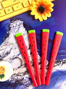 4入組西瓜設計中性筆 - 黑色 - 查看 1