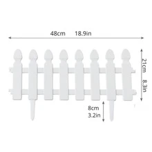 4pcs White Insert-style Garden Fence With Green Floral Pattern, Country Style - White - View 2