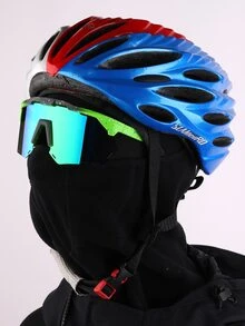 Glasses 9943 1 Pair Polarized Gradient Artistic Splatter Paint Design Hollow Rimless Driving Cycling Glasses With Pouch, Strap And Cleaning Cloth (Outdoor Sports Cycling ) - Multicolor - View 9