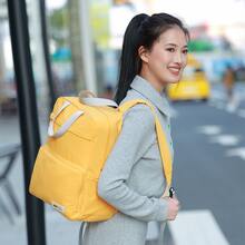 Mochila deportiva con decoración de parche de letra amarilla, estilo universitario, bolsa deportiva - Amarillo - Ver 5