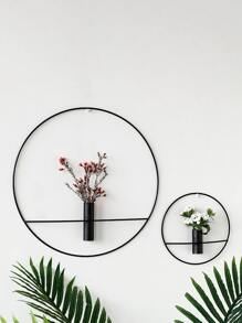 1pc Nordic Style Wall Decoration Iron Art Wall Ornament Creative Home Decoration Living Room Decor Tv Background Decorative Flower Arrangement Wall Decor Office Wall Hanging Decoration,Home Decor ,Room Decor,Wall Decor Gifts Birthday Graduation - Black - View 3