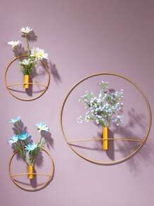 1pc Creative Nordic Style Iron Wall Decoration For Bedroom, Living Room, Office, Dining Room Or Tv Wall, Including Artificial Flowers For Wall Decoration,Home Decor ,Room Decor,Wall Decor Gifts Birthday Graduation
