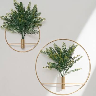 1 件创意北欧风格铁艺墙饰，适用于卧室、客厅、办公室、餐厅或电视墙，包括人造花，适用于墙面装饰、家居装饰、房间装饰、墙面装饰
