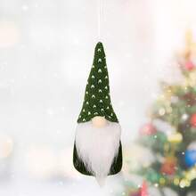 3pcs Christmas Decoration Hanging Ornaments Set, Green Knitted Wool Material, Christmas Tree Pendant,Christmas - Green - View 2