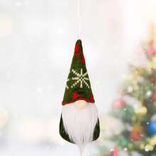 3pcs Christmas Decoration Hanging Ornaments Set, Green Knitted Wool Material, Christmas Tree Pendant,Christmas - Green - View 3
