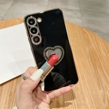 Funda para móvil con adorno de corazón - Negro - Ver 2