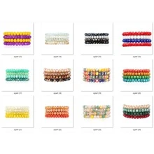 4pcs Phong cách Bohemian Nhiều lớp Kết cườm Vòng tay Bộ , 8mm Nhân tạo Pha lê Và Dây đàn hồi Thiết kế In Tươi Cắt Thời trang , Hỗn hợp Màu sắc - Một cỡ - Xem 9