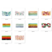 4pcs Phong cách Bohemian Nhiều lớp Kết cườm Vòng tay Bộ , 8mm Nhân tạo Pha lê Và Dây đàn hồi Thiết kế In Tươi Cắt Thời trang , Hỗn hợp Màu sắc - Một cỡ - Xem 11