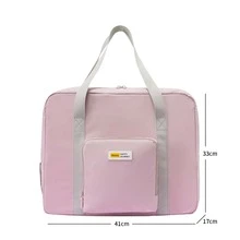Pink Foldable Luggage Bag - Pink - View 2