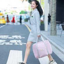 Pink Foldable Luggage Bag - Pink - View 4
