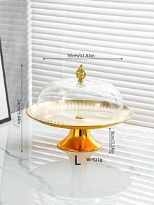 1pc Stainless Steel Tray With Lid Cake Tray - Gold - View 7