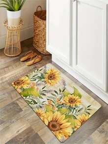 1 pieza con patrón de girasol casa de campo estilo cocina Alfombra de piso Set , anti fatiga cocinero Alfombra de pasillo - Multicolor - Ver 4