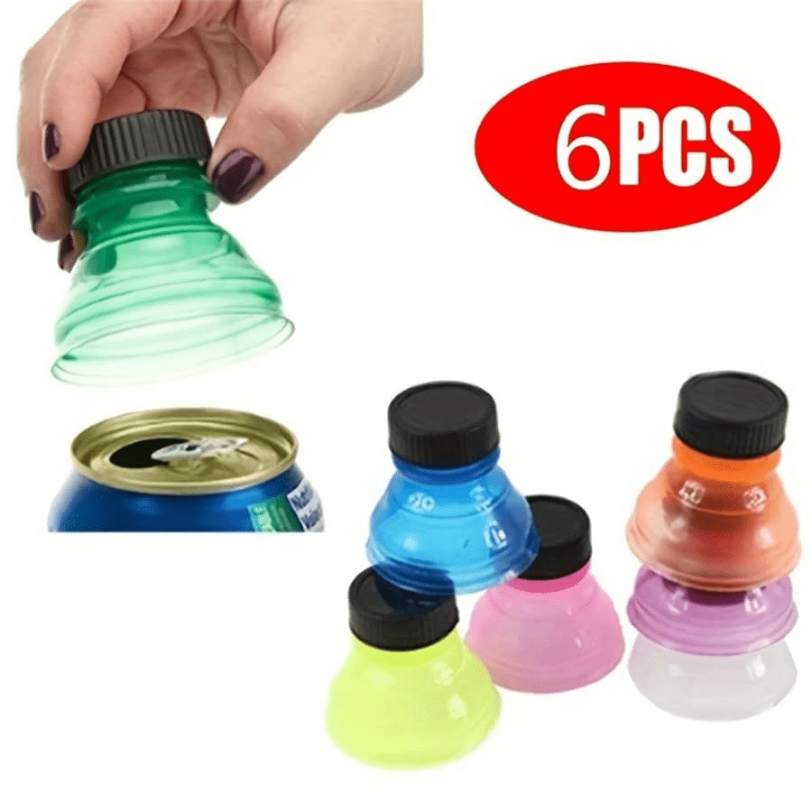 6pcs Random Color Reusable Water Dispenser Bottle Cap & Soda Bottle Cap