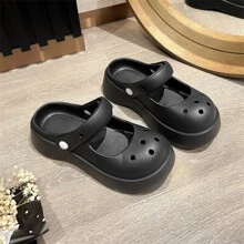 純色女士洞洞鞋