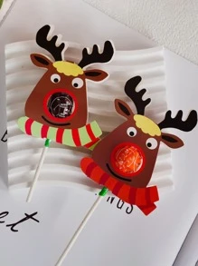 25pcs Christmas Reindeer Lollipop Wrappers, Random Mixed Patterns Wedding Party Gift Bags - Multicolor - View 1