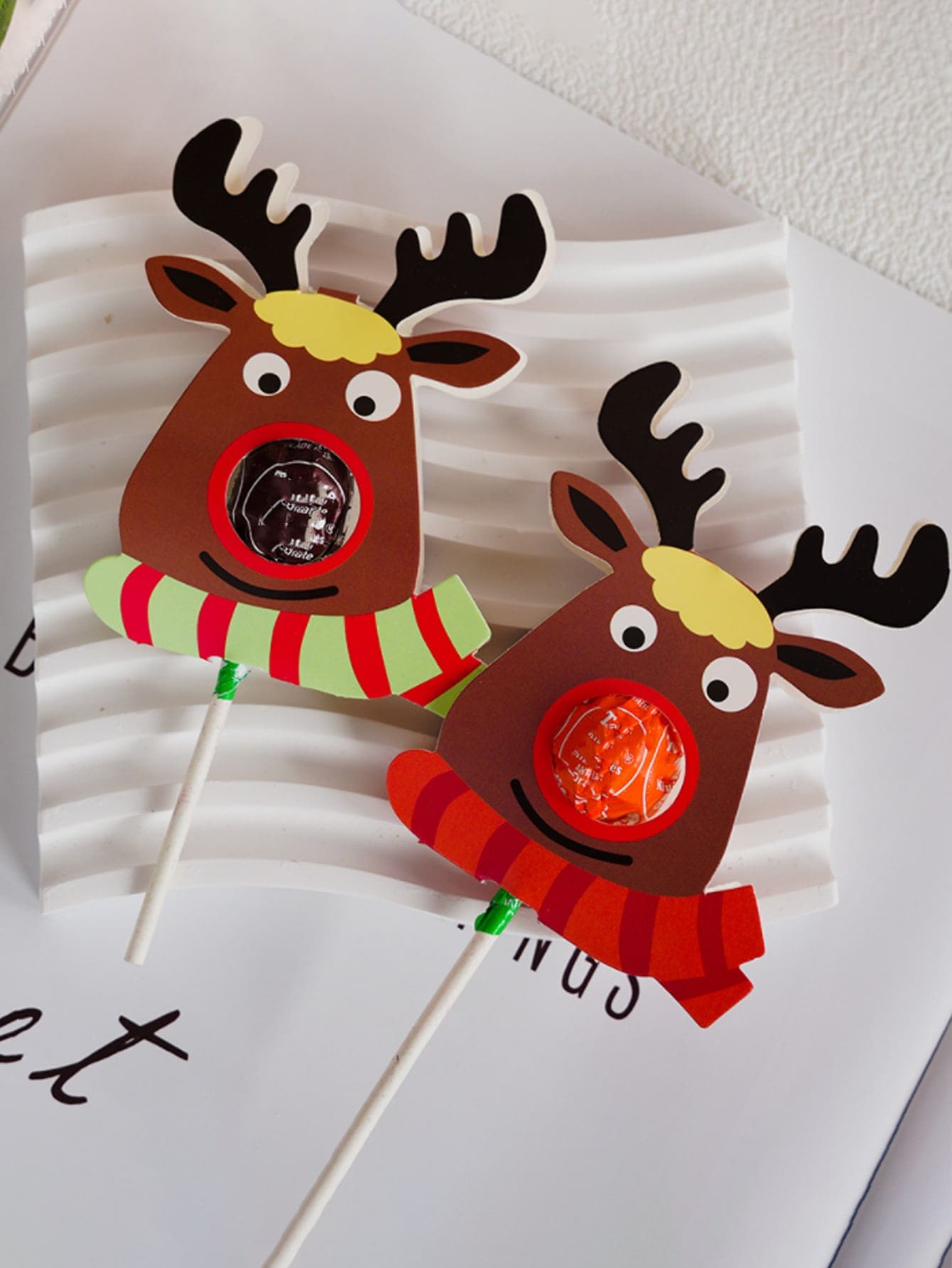 25pcs Christmas Reindeer Lollipop Wrappers, Random Mixed Patterns Wedding Party Gift Bags - Multicolor - View 1