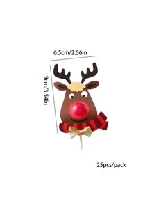 25pcs Christmas Reindeer Lollipop Wrappers, Random Mixed Patterns Wedding Party Gift Bags - Multicolor - View 4