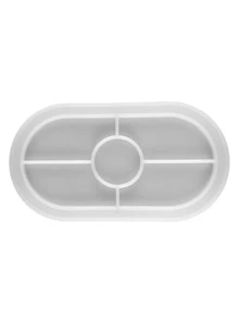 Multipurpose 3-In-1 Silicone Casting Mould Kit, Diamond Hexagon Container, Oval Storage Tray, Striped Tower Candle Vessel & Mini Succulent Planter With Lid, Compatible With Epoxy Resin, Gypsum, Cement And Clay, Handmade Desktop Ornament Mold - White - View 5