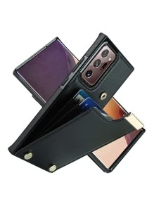 Compatible With Samsung Galaxy Note 10 S20 Plus Note 20 S20 Ultra S20 FE Luxury Leather Phone Case with Card Slot Stand Covers - Black - View 1