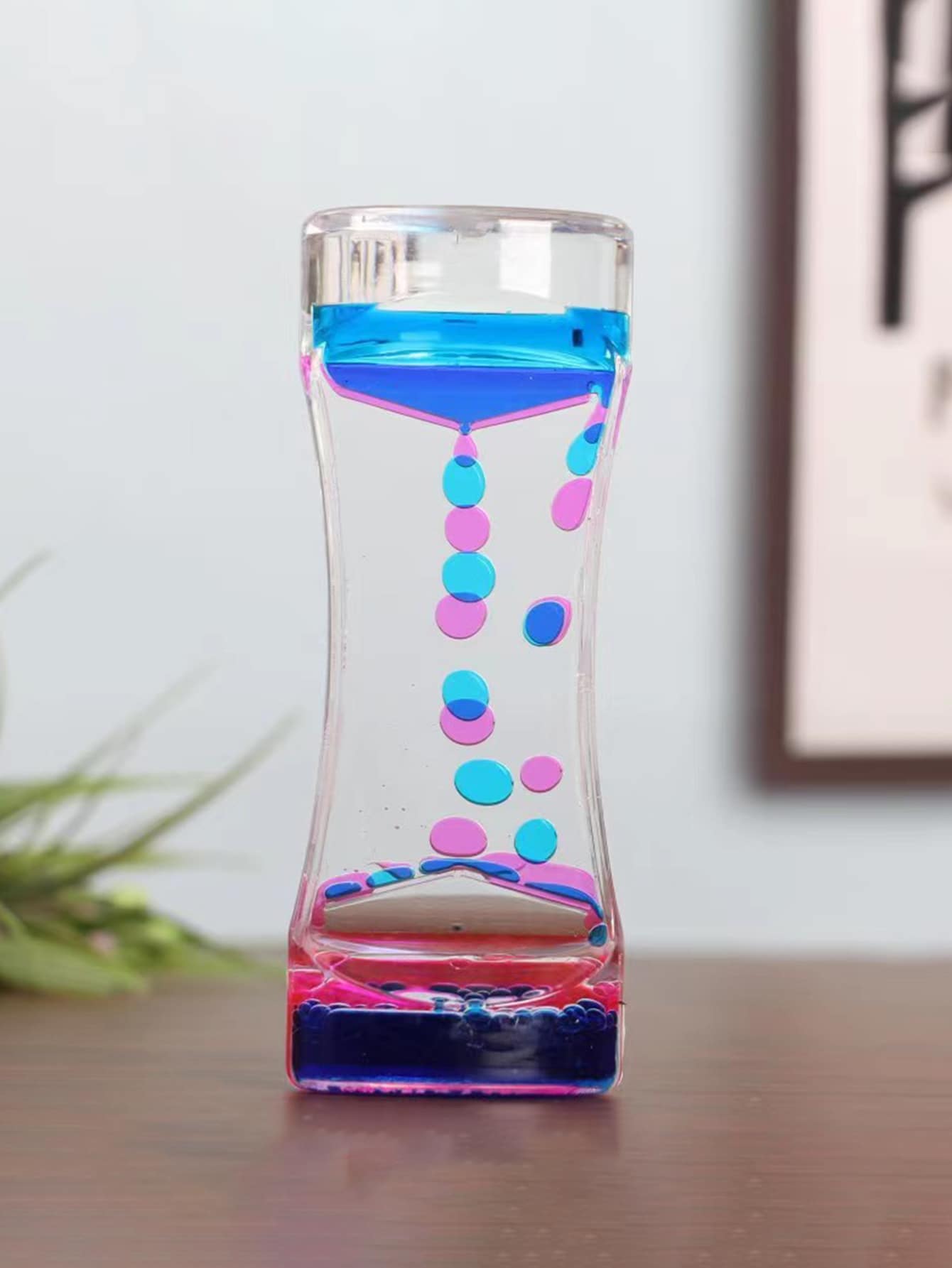 Cute Waist Dual Color Liquid Acrylic Hourglass Timer Stress Relief Toy ...