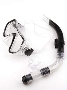 SHENYU Adultes et adolescents Unisexe Masque de plongée et lunettes de natation avec tuba de plongée, Accessoires de plage, Accessoires de piscine - Noir - Voir 5