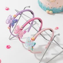 3 قطع/مجموعة من مشابك الشعر وأربطة الرأس للبنات، أربطة رأس جميلة بشكل فراشة مانعة للانزلاق