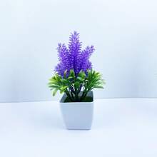 Simulation Plant Set, Plastic Material, Potted Small Plant, Suitable For Indoor, Outdoor, Living Room, Wedding...etc. (random Color) - Multicolor - View 7