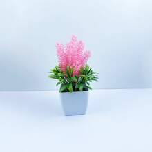 Simulation Plant Set, Plastic Material, Potted Small Plant, Suitable For Indoor, Outdoor, Living Room, Wedding...etc. (random Color) - Multicolor - View 10