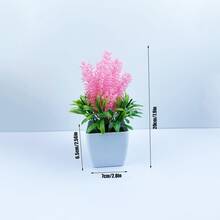 Simulation Plant Set, Plastic Material, Potted Small Plant, Suitable For Indoor, Outdoor, Living Room, Wedding...etc. (random Color) - Multicolor - View 11