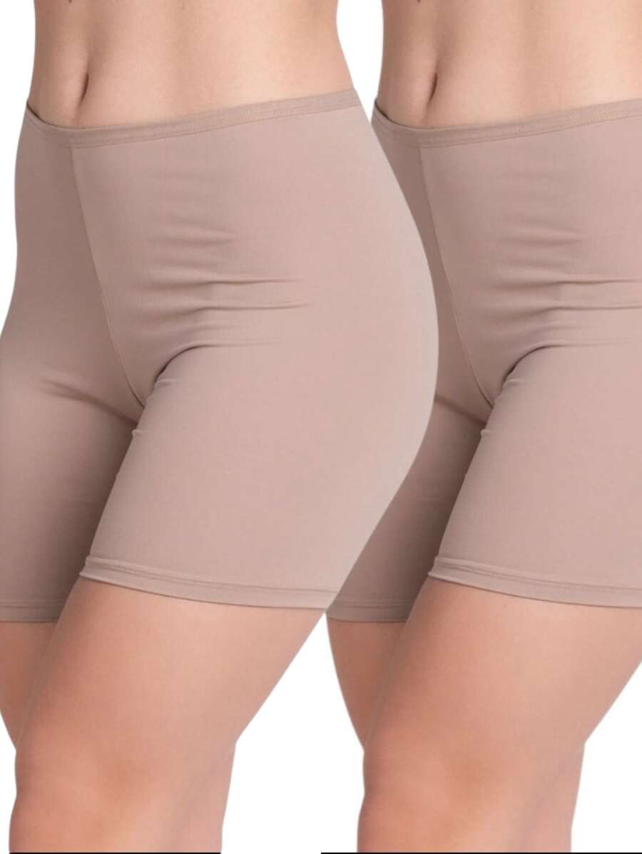 Women Safety Shorts - 米色 - 查看 1