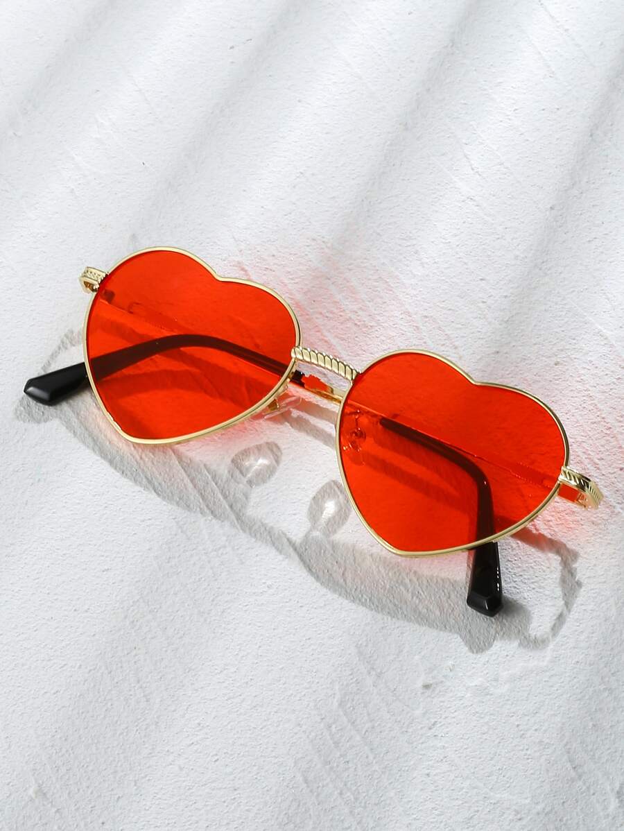 Gafas de sol de moda en forma de corazón - Rojo - Ver 1