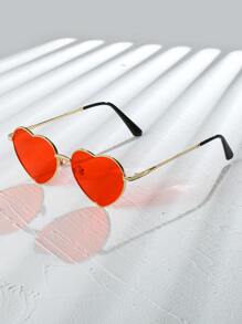 Gafas de sol de moda en forma de corazón - Rojo - Ver 2