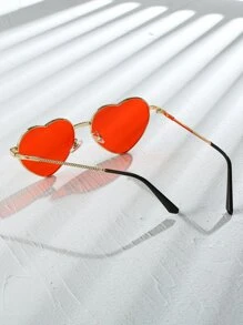 Gafas de sol de moda en forma de corazón - Rojo - Ver 3